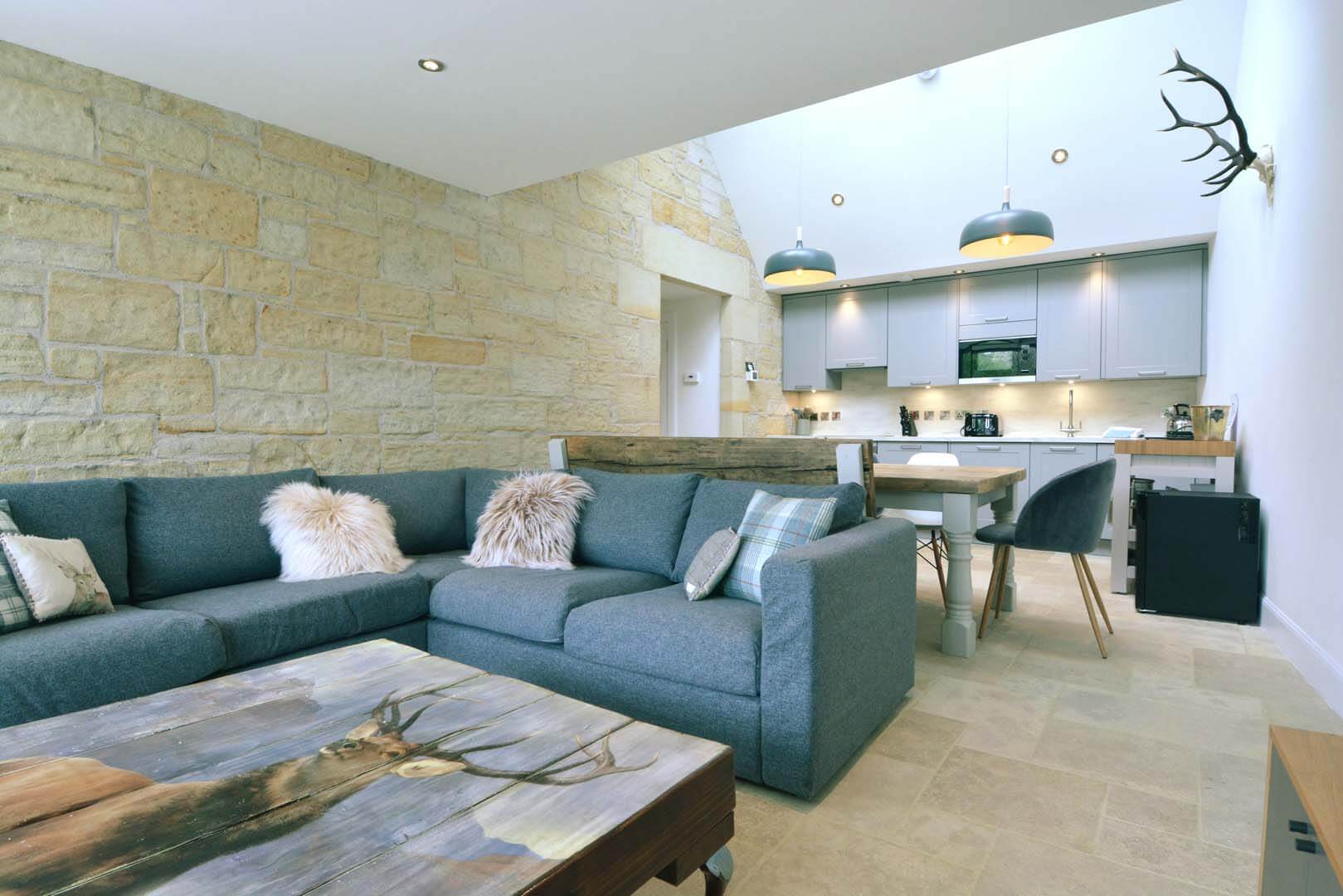 Refurb and Extension Traditional Cottage Living Room view into Kitchen