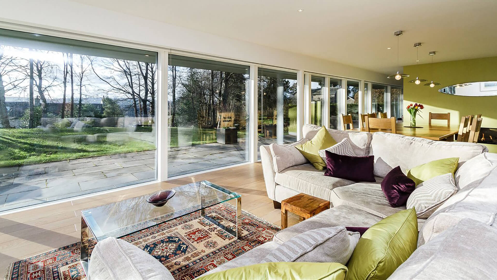 Bellwood Timber Frame House living room